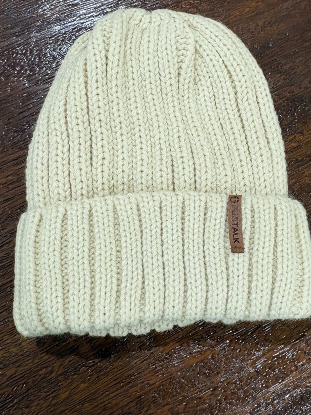 Furtalk Cream Warm Soft Toboggan Hat  Winter OSFM NEW